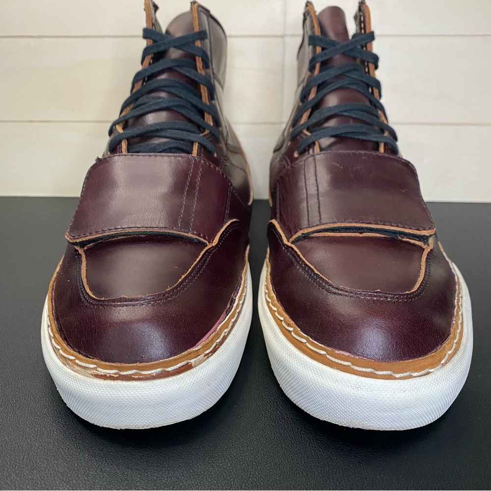 Vans Brown High-Top Sneakers Premium Leather Casual - Picture 5 of 12
